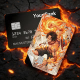 Credit Card Skin Sticker - One Piece - Ace Fire Fist - Holographic