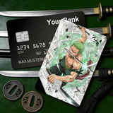 Credit Card Skin Sticker - One Piece - Zoro Three Swords Style - Holographic