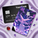 Credit Card Skin Sticker - Pokémon - Espeon Purple Crystal - Holographic