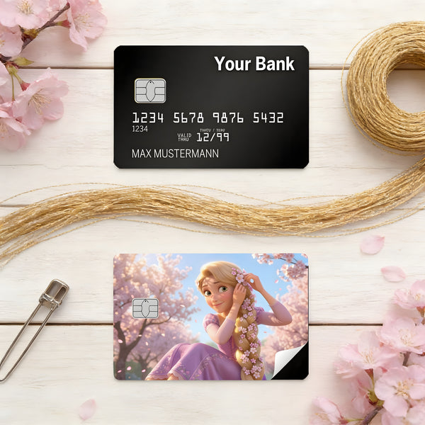 Credit Card Skin Sticker - Tangled - Rapunzel In Cherry Blossom
