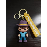 3D PVC Figure Keychain - The Walking Dead - Carl Grimes In Hat Holding Pistol