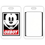 ID Card Badge Holder - Mickey & Friends - Mickey Mouse Ohboy Logo Black Red