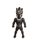 3D PVC Figure Keychain - Marvel - Black Panther Standing White Accents