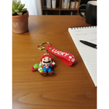 3D PVC Figure Keychain - Super Mario - Mario Super Mushroom With Yoshi