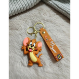 3D PVC Figure Keychain - Tom and Jerry - Jerry Sticking Tongue Out