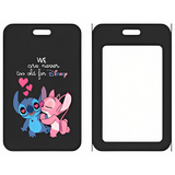 ID Card Badge Holder - Lilo & Stitch - Stitch And Angel Kissing With Hearts
