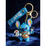 3D PVC Figure Keychain - Lilo & Stitch - Stitch Holding Paintbrush And Palette