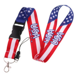 Lanyard - USA Flag with "USA" Text