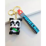 3D PVC Figure Keychain - Minecraft - Panda Holding Bamboo