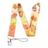 Lanyard - Capybara and Bear with Orange