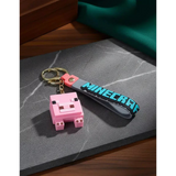 3D PVC Figure Keychain - Minecraft - Pink Block Pig