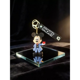 3D PVC Figure Keychain - Mickey and Friends - Mickey Blue Suit Holding Heart