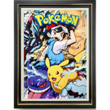 3D Light Frame - Pokémon - Ash And Pikachu With Legendary Pokémon, Action Art