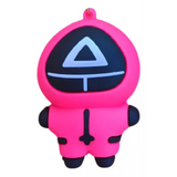 3D PVC Figure Keychain - Squid Game - Pink Triangle Guard