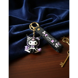 3D PVC Figure Keychain - Kuromi - Gothic Dress Holding Plushie