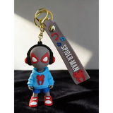 3D PVC Figure Keychain - Spider-Man - Miles Morales Hoodie Headphones