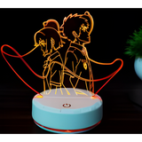 3D LED Night Light - Your Name. - Taki and Mitsuha with Red String