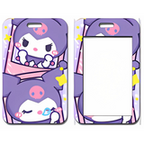 ID Card Badge Holder - Sanrio - Kuromi Purple Pink Stars ID Card