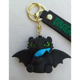 3D PVC Figure Keychain - How to Train Your Dragon - Toothless Eating Blue Fish