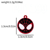 Bracelet Charm - Marvel - red Spider-Man face round dangle
