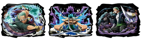 3D Lenticular Sticker - One Piece - Roronoa Zoro 3 Sword Style