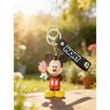 3D PVC Figure Keychain - Mickey & Friends - Mickey Mouse Holding A Flower Bouquet