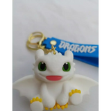 3D PVC Figure Keychain - How to Train Your Dragon - Light Fury Tongue Out