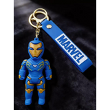 3D PVC Figure Keychain - Marvel - Iron Man Blue Gold Armor