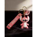 3D PVC Figure Keychain - Lilo & Stitch - Angel Standing Pink