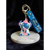 3D PVC Figure Keychain - Lilo & Stitch - Stitch Unicorn Eating Ice Cream