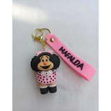 3D PVC Figure Keychain - Mafalda - Pink Star Dress