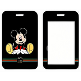 ID Card Badge Holder - Mickey & Friends - Mickey Mouse Sitting On Gucci Stripe