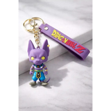 3D PVC Figure Keychain - Dragon Ball Z - Chibi Beerus Iconic Outfit