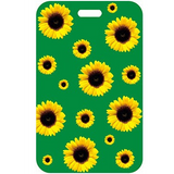 ID Card Badge Holder - Sunflowers Sparse on Dark Green