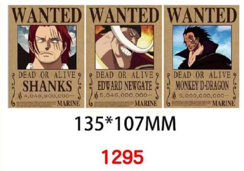 3D Lenticular Sticker - One Piece - Shanks, Edward Newgate & Monkey D. Dragon