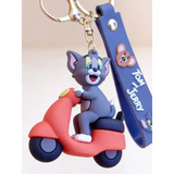 3D PVC Figure Keychain - Tom and Jerry - Tom Riding Scooter Variant 2
