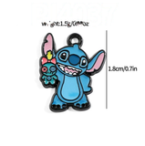 Bracelet Charm - Lilo & Stitch - Stitch waving, blue enamel charm