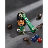 3D PVC Figure Keychain - Football Club - Jaguar Holding Soccer Ball