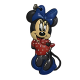 Disney Minnie Mouse with blue bow and red polka dot outfit PVC keychain