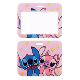 ID Card Badge Holder - Lilo & Stitch (Disney) - Stitch and Angel Pink Sparkles