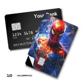 Credit Card Skin Sticker - Marvel - Geometric Spider-Man Dynamic Blue Red - Holographic