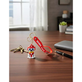 3D PVC Figure Keychain - Paw Patrol - Marshall Firefighter Sitting
