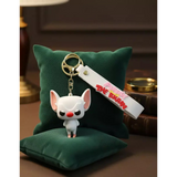 3D PVC Figure Keychain - Pinky Cerebro - Brain Chibi Standing