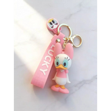 3D PVC Figure Keychain - Mickey and Friends - Chibi Daisy Duck Pink