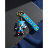 3D PVC Figure Keychain - Sonic the Hedgehog - Sonic In Coat Skateboard