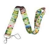 Lanyard - Frogs with Pink Flowers and Blue Water