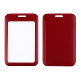 ID Card Badge Holder - Solid Dark Red
