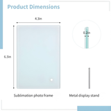 Custom Tempered Glass Photo Frame with Stand (4.3" x 6.3")