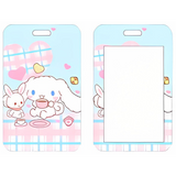 ID Card Badge Holder - Sanrio - Cinnamoroll And Bunny Tea Party Plaid