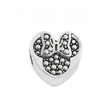 Bracelet Charm - Mickey Mouse - silver pave Mickey head bead